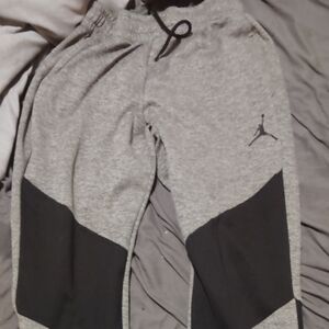 Gray and Black Joggers with Logo